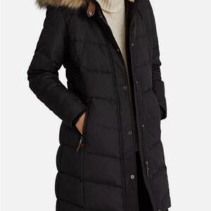 Ralph Lauren Dark Navy Puffer Jacket with Faux Fur Trim Hood (removable)